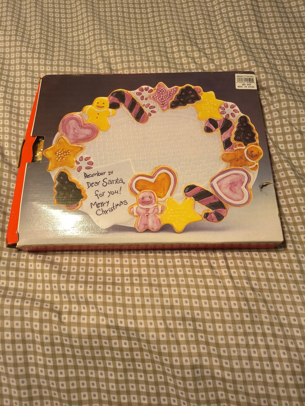 Holiday Cookie Wreath Serving Platter - Pink, Yellow & Brown